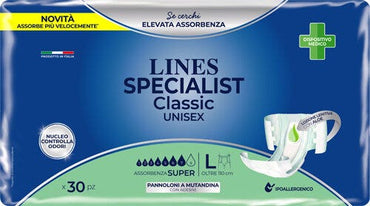 Lines Special Classic Pannoloni Mutandina Unisex Super Taglia L 30 Pezzi