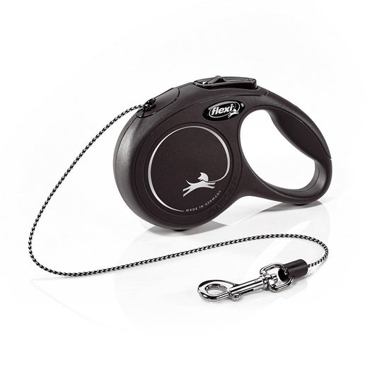 Flexi New Classic In Corda Guinzaglio Per Cani Colore Nero Taglia XS 3m