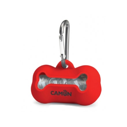 Camon Porta Sacchetti Silicone Rosso Per Cani
