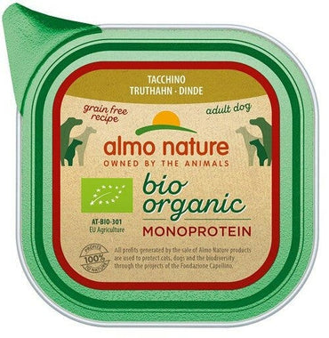 Almo Nature Bio Organic Monoprotein Cibo Umido Tacchino Per Cani Adulti Vaschetta 150g