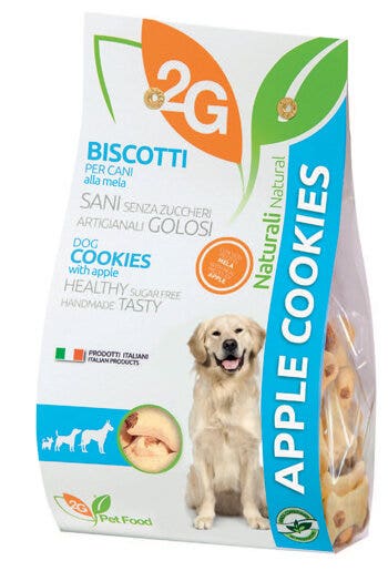 2G Pet Food Apple Cookies Biscotti Alla Mela Per Cani Sacco 350g