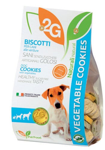 2G Pet Food Vegetable Cookies Biscotti Alle Verdure Per Cani Sacco 350g