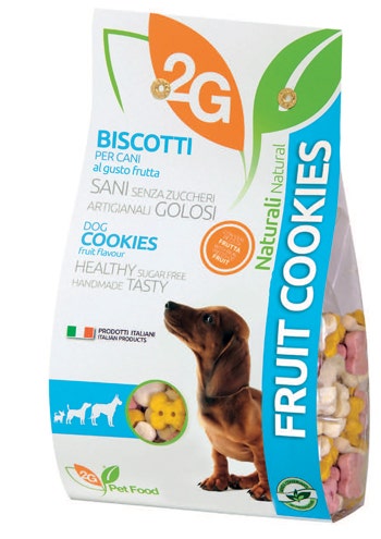 2G Pet Food Fruit Cookies Biscotti Alla Frutta Per Cani Sacco 350g