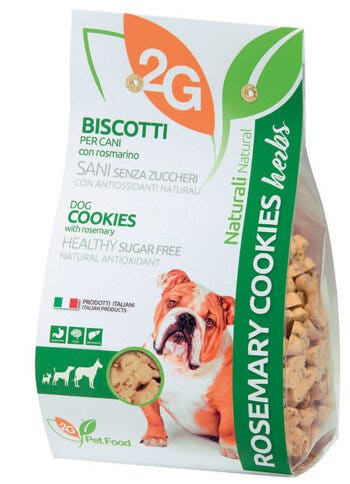 2G Pet Food Rosemary Cookies Biscotti Al Rosmarino Per Cani Sacco 350g