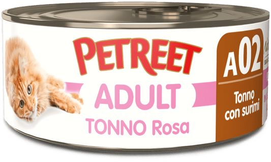 Petreet Tonno Rosa Con Surimi Cibo Umido Gatto Adulto 140g