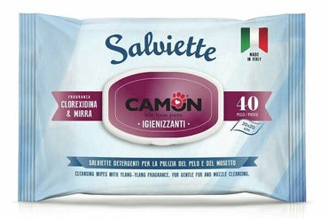 Camon Salviette Mirra e Clorexidina Per Cani/Gatti 40 Pezzi