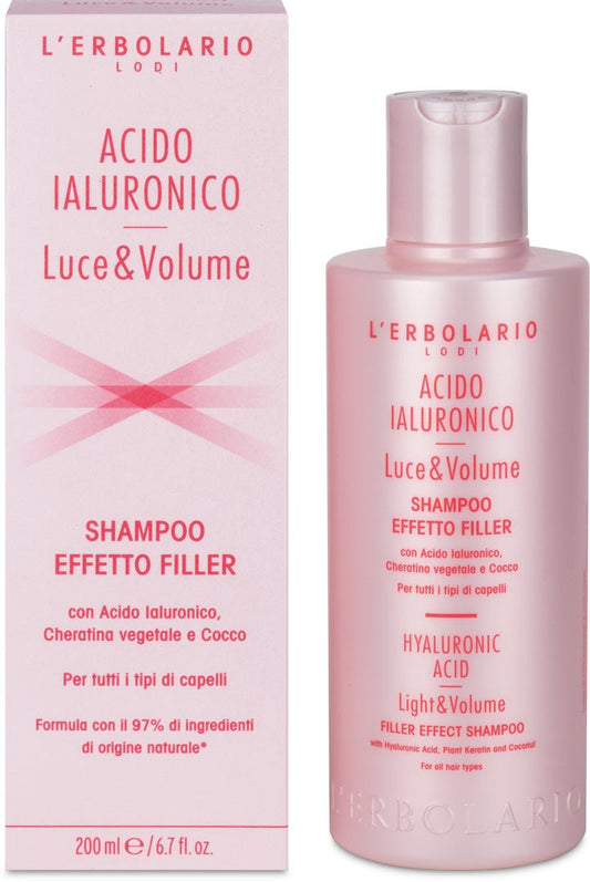 L'Erbolario Shampoo Effetto Filler Acido Ialuronico Luce&Volume 200ml