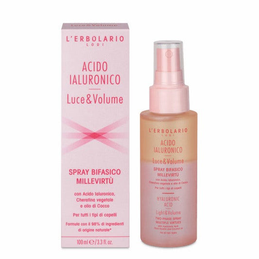 L'Erbolario Spray Bifasico Capelli MilleVirtù Acido Ialuronico Luce&Volume 100ml