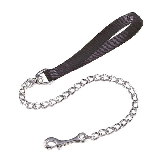 Camon Guinzaglio In Nylon Con Catena In Acciaio Per Cani Colore Nero 2,5x800mm