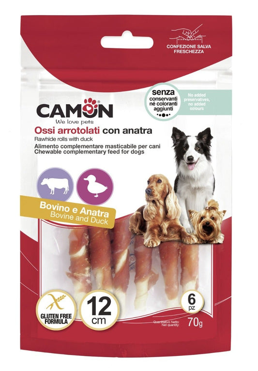 Camon Rolls di Pelle Bovina con Anatra 28cm 250g