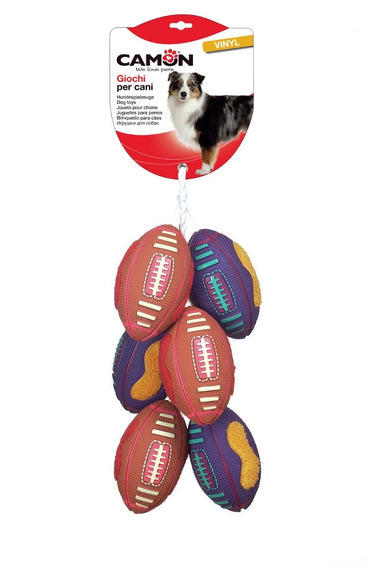 Camon Treccia Palle Rugby In Vinile Per Cani 19cm