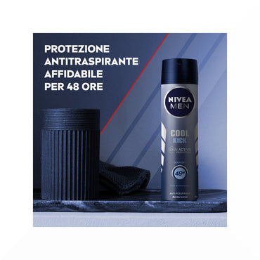 Nivea Men Cool Kick Spray Deodorante Uomo Antitraspirante Per 48 Ore Di Intensa Freschezza 150ml