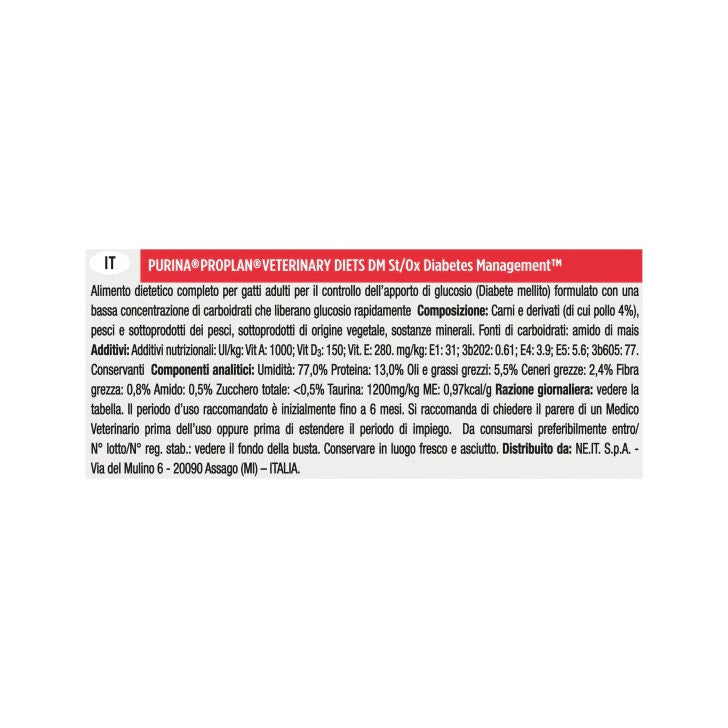 Purina Pro Plan Veterinary Diets Multipack Umido Gatto DM Diabetes Management St/Ox Pollo 10 Bustine