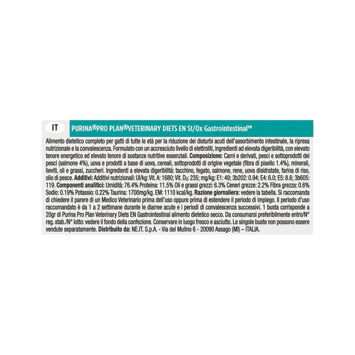 Purina Pro Plan Veterinary Diets Multipack Umido Gatto EN Gastrointestinal St/Ox Salmone 10 Bustine