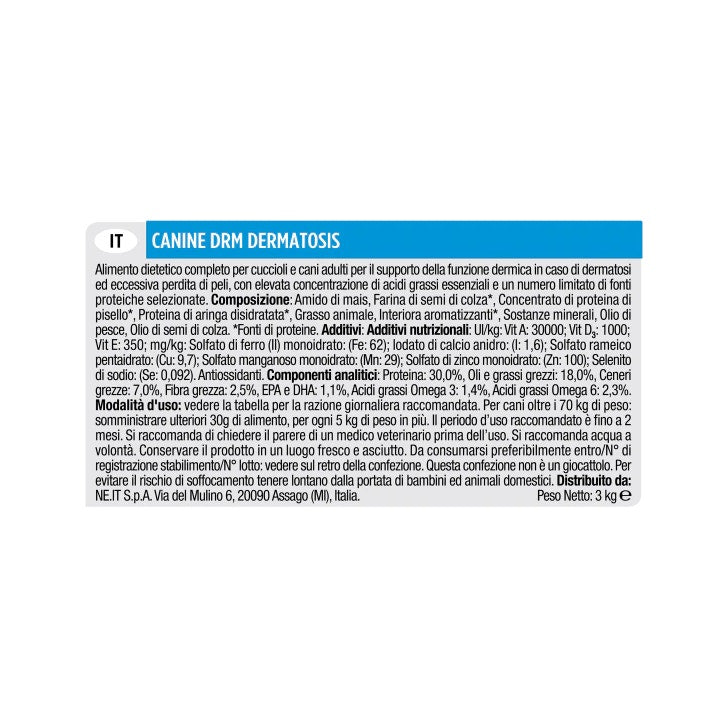 Purina Pro Plan Veterinary Diets Secco Cane DRM Dermatosis Sacco 3kg