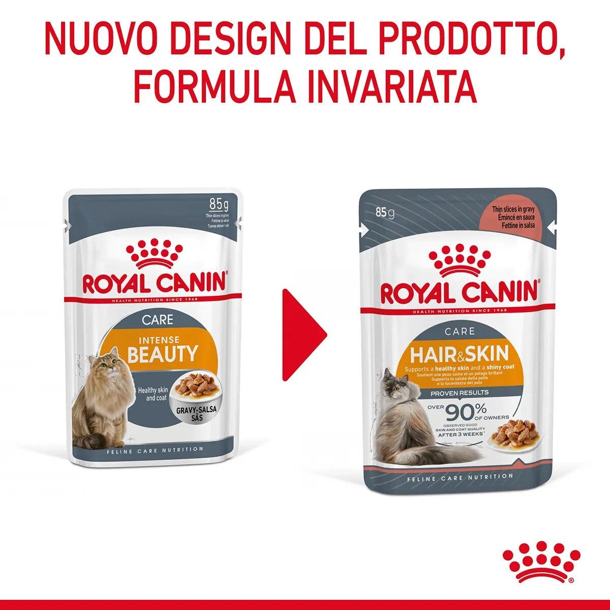 Royal Canin Hair & Skin in Salsa Alimento Umido Per Gatti Adulti Bustina 85g