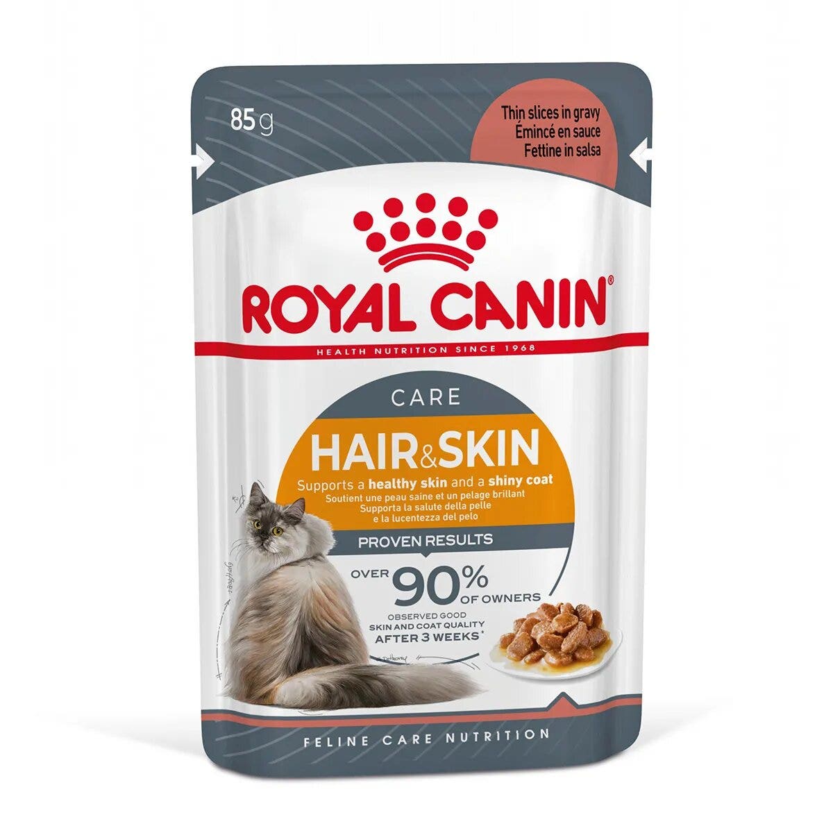 Royal Canin Hair & Skin in Salsa Alimento Umido Per Gatti Adulti Bustina 85g