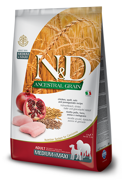 Farmina N&D Ancestral Grain Pollo E Melograno Cani Adulti Taglia Media E Grande Sacco 2,5kg