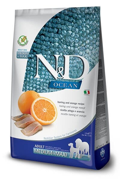 Farmina N&D Ocean Aringa E Arancia Cani Adulti Taglia Media E Grande Sacco 12kg