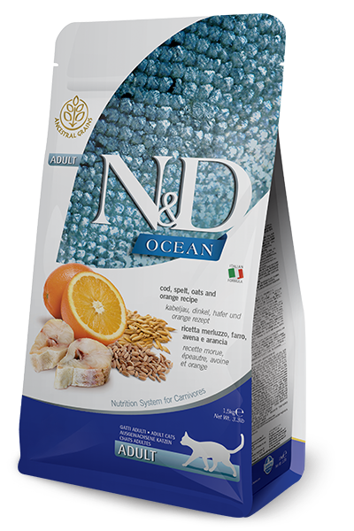 Farmina N&D Ocean Merluzzo E Farro Gatti Adulti Sacco 5kg