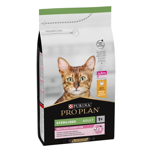Purina Pro Plan Sterilised Adult 1+ Delicate Digestion Cibo Secco Con Pollo Gatti Adulti Sacco 1,5 kg
