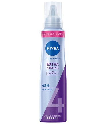 Nivea Styling Mousse Extra Strong Schiuma Per La Cura Capelli E Con Tenuta Extra Forte 150ml