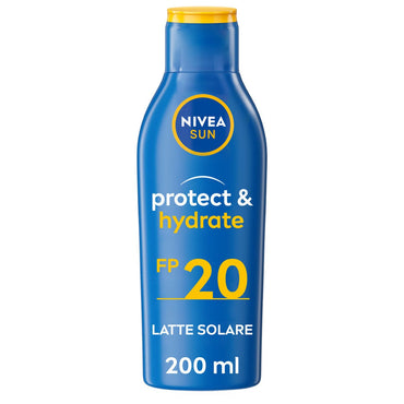 Nivea Sun Latte Solare Protect & Hydrate Fp20 Crema Solare Idratante Per 48 Ore 200ml