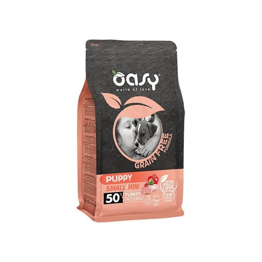 Oasy Grain Free Puppy Small & Mini Con Tacchino Per Cani Cuccioli 800g
