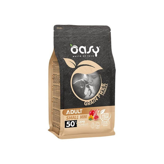 Oasy Grain Free Adult Small & Mini Con Agnello Per Cani Adulti 800g