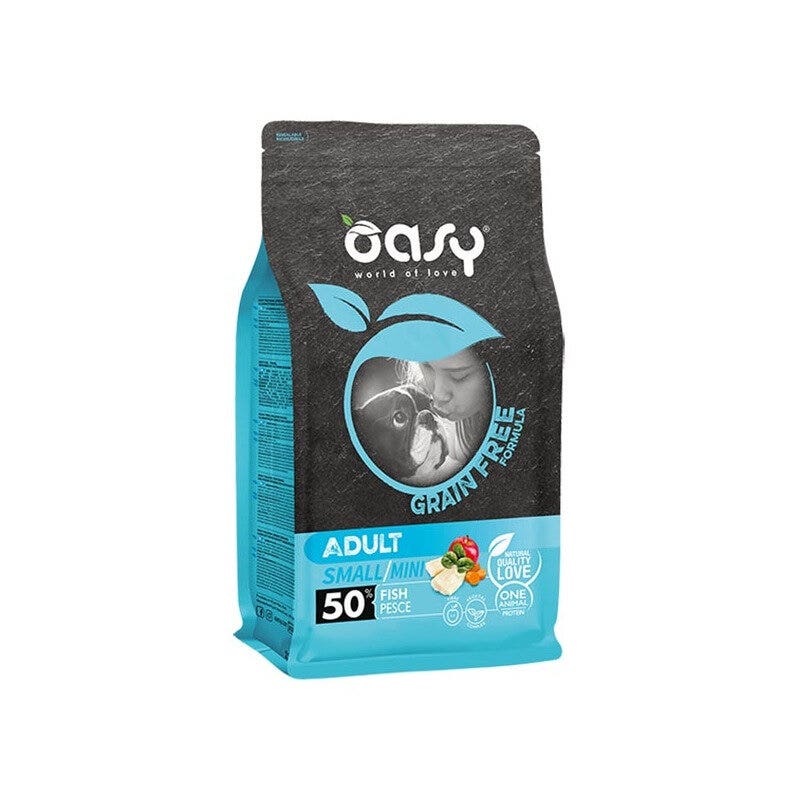 Oasy Grain Free Adult Small & Mini Con Pesce Per Cani Adulti 2.5kg
