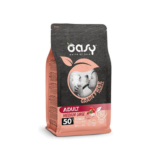 Oasy Grain Free Adult Medium & Large Con Tacchino Per Cani Adulti 2,5kg