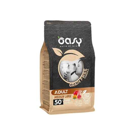 Oasy Grain Free Adult Medium & Large Con Agnello Per Cani Adulti 12kg
