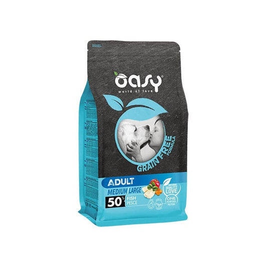 Oasy Grain Free Adult Medium & Large Con Pesce Per Cani Adulti 12kg