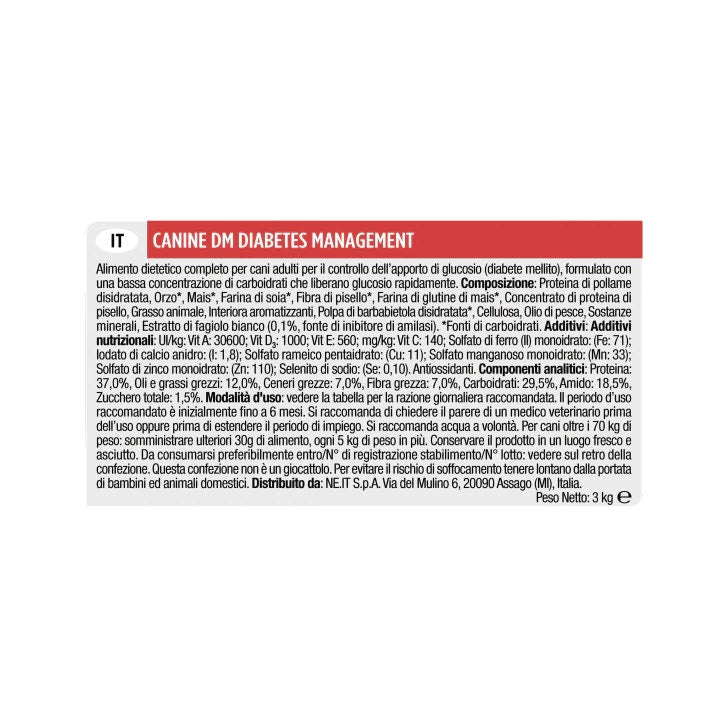 Purina Pro Plan Veterinary Diets Secco Cane DM Diabetes Management Sacco 3kg