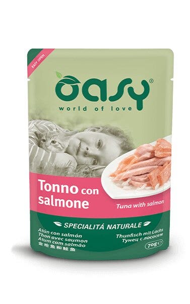 Oasy Specialità Naturale Gatto Tonno con Salmone 70g