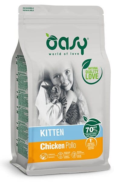 Oasy Lifestage Kitten Pollo Cibo Secco Per Gattini 300g
