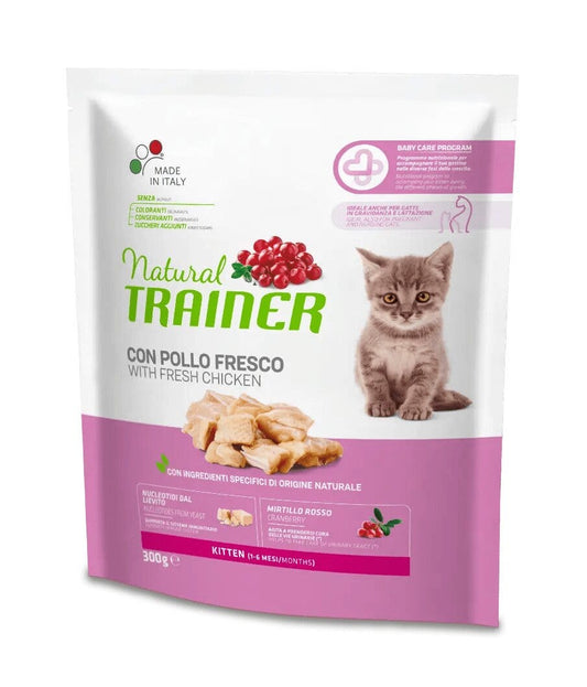 Natural Trainer Kitten Crocchette Con Pollo Per Gatti Cuccioli Sacco 300g