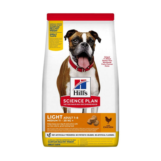 Hill's Science Plan Light Crocchette Pollo Per Cani Taglia Media 12kg