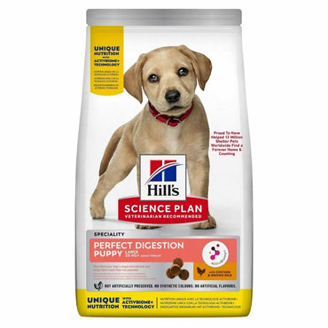 Hill's Science Plan Perfect Digestion Large Breed Puppy Cibo Secco Con Pollo E Riso Integrale Per Cuccioli Taglia Grande Sacco 12kg