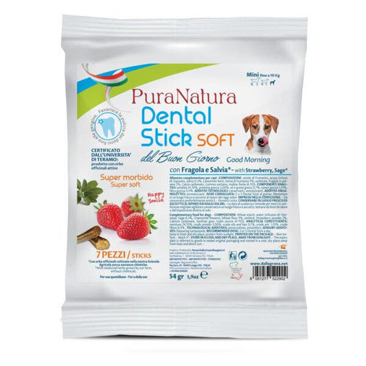 PuroNatura Dental Stick Soft Buongiorno Cani Taglia Mini 7 Pezzi