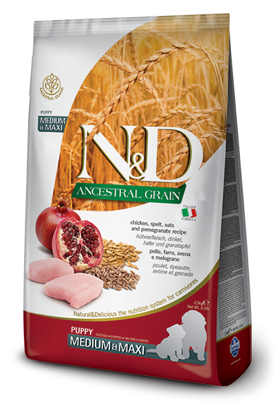 Farmina N&D Ancestral Grain Pollo E Melograno Cani Cuccioli Taglia Media E Grande Sacco 2,5kg