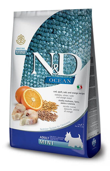 Farmina Natural & Delicious Ocean Adult Mini Con Merluzzo Farro Avena E Arancia Per Cani Adulti 800g