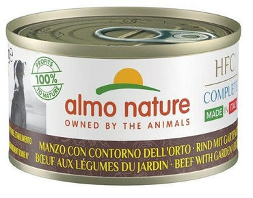 Almo Nature HFC Dog Complete Cibo Umido Manzo Con Contorno Dell'Orto Per Cani Adulti Lattina 95g
