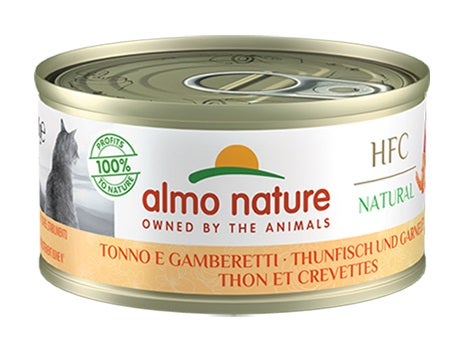 Almo Nature HFC Natural Cibo Umido Tonno E Gamberetti Per Gatti Adulti Lattina 280g