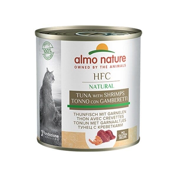 Almo Nature HFC Natural Cibo Umido Tonno E Gamberetti Per Gatti Adulti Lattina 280g
