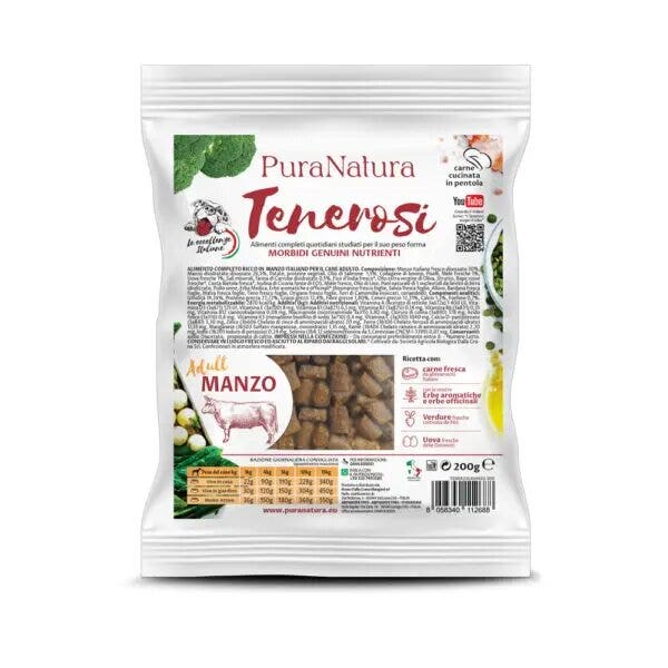 PuraNatura Tenerosi Manzo Cibo Secco Cani Adulti Sacco 200g