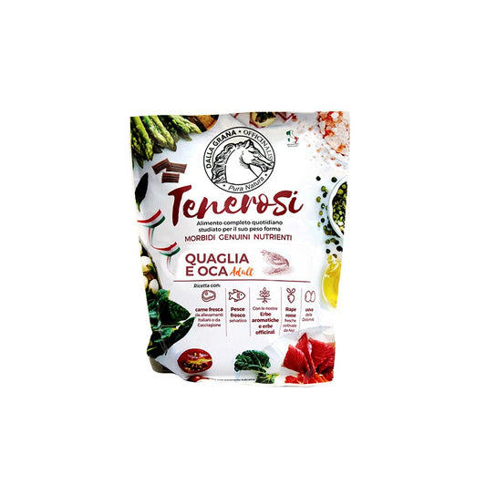 PuraNatura Tenerosi Quaglia/Oca Cibo Secco Cani Adulti Sacco 200g