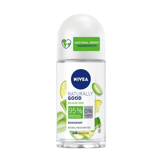 Nivea Naturally Good Aloe Vera Deodorante Roll On Deodorante Con Aloe Vera Bio 0% Alluminio 50ml