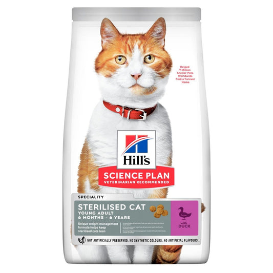 Hill's Science Plan Sterilised Cat Young E Adult Crocchette Anatra Per Gatti Sacco 300g