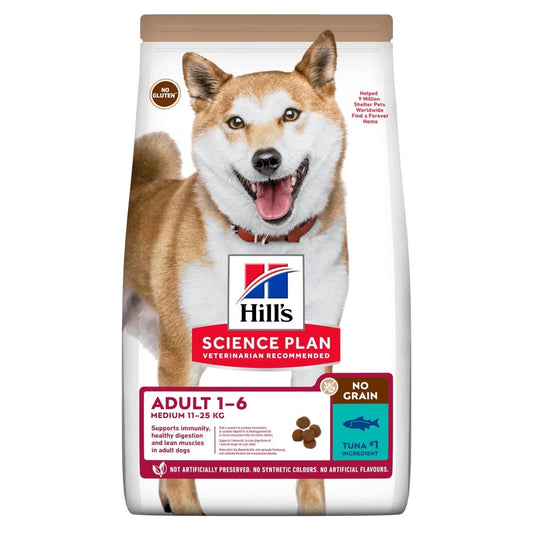 Hill's Science Plan No Grain Medium Adult Ipoallergenico Cibo Secco Con Tonno Cani Adulti Taglia Media Sacco 2,5kg